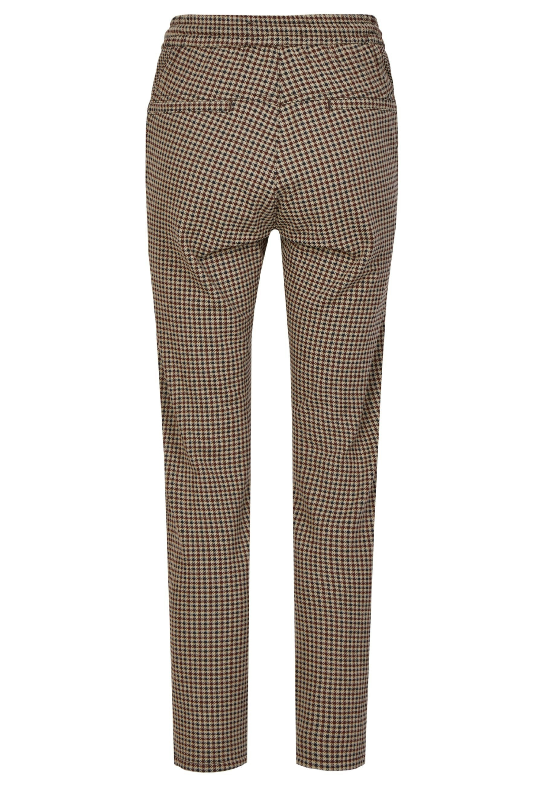 Fabric pants Louisa Crazy Zip with checked allover pattern