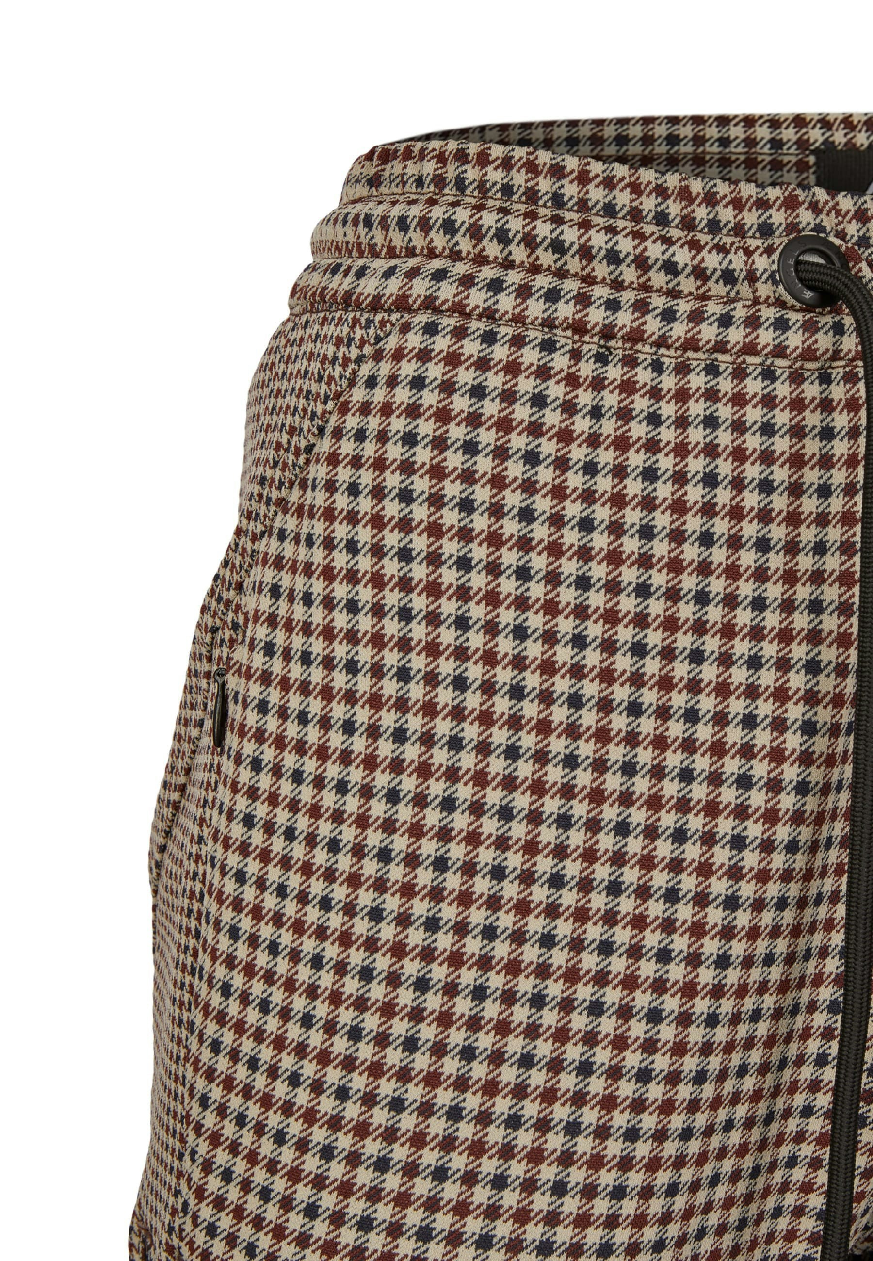 Fabric pants Louisa Crazy Zip with checked allover pattern