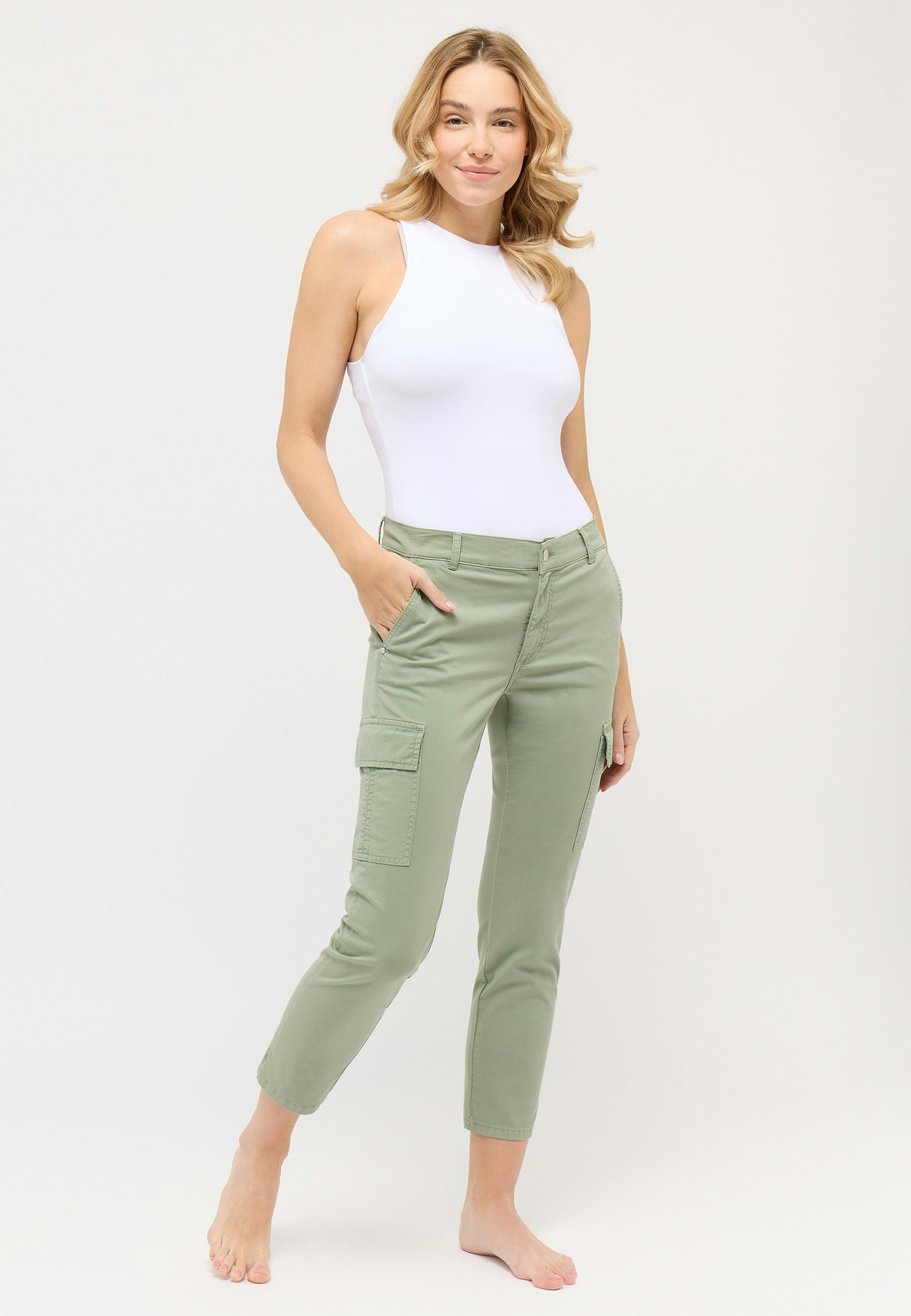 Hose Cici Crop Slit Cargo mit Summer Cotton