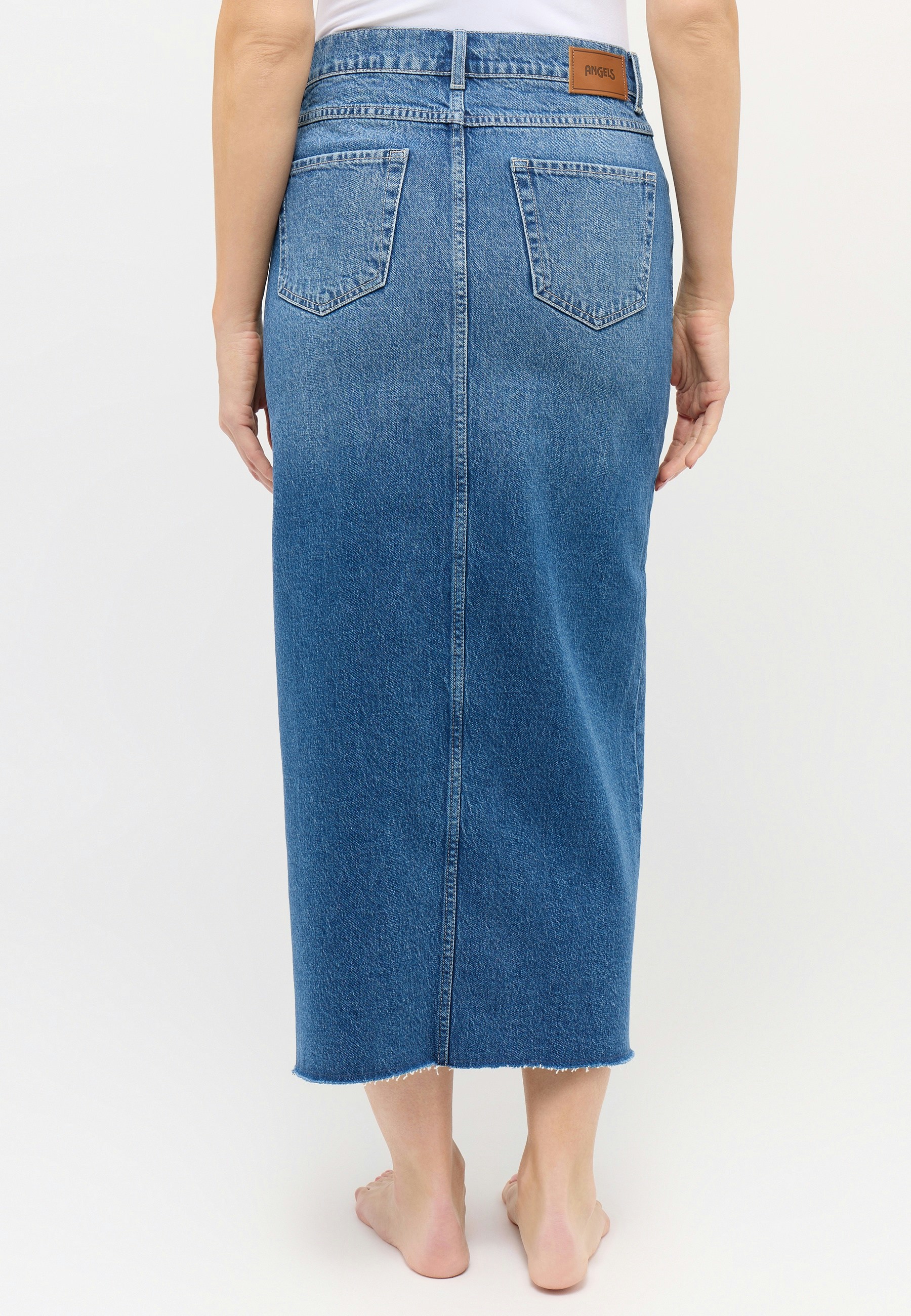 Midi Jeans-Rock mit Schlitz