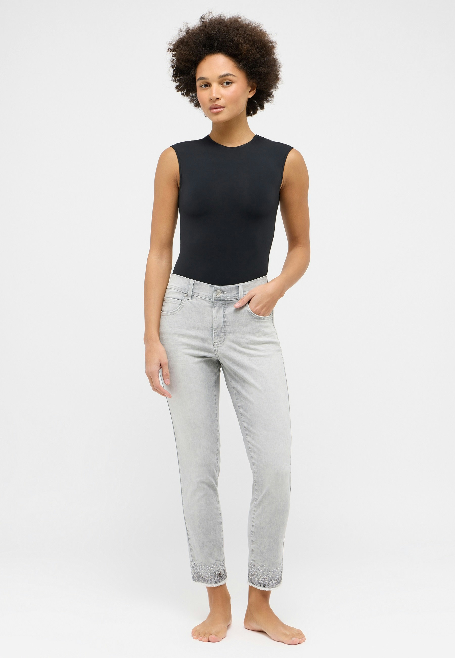 Jeans Ornella Fringe with used wash