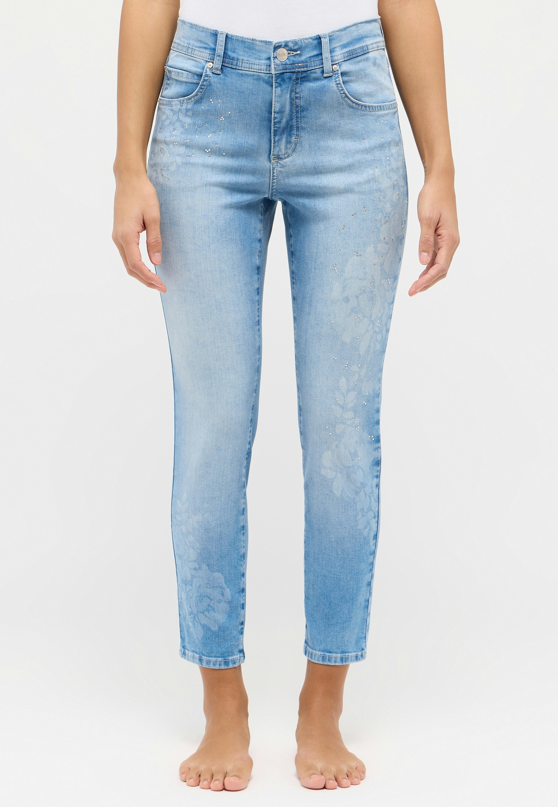 Jeans Ornella mit floralem Muster