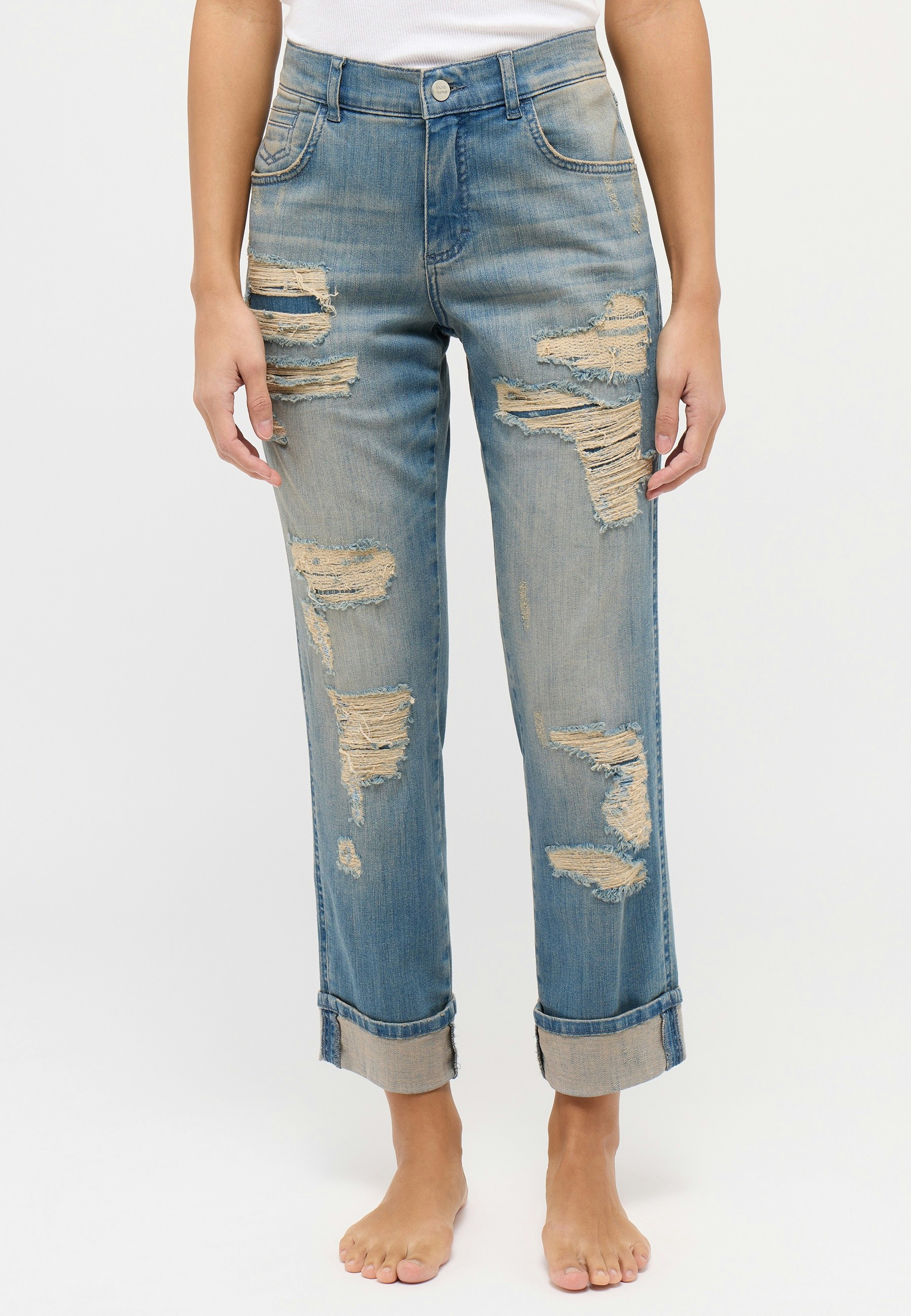 Jeans Darleen Crop TU im Destroyed-Look