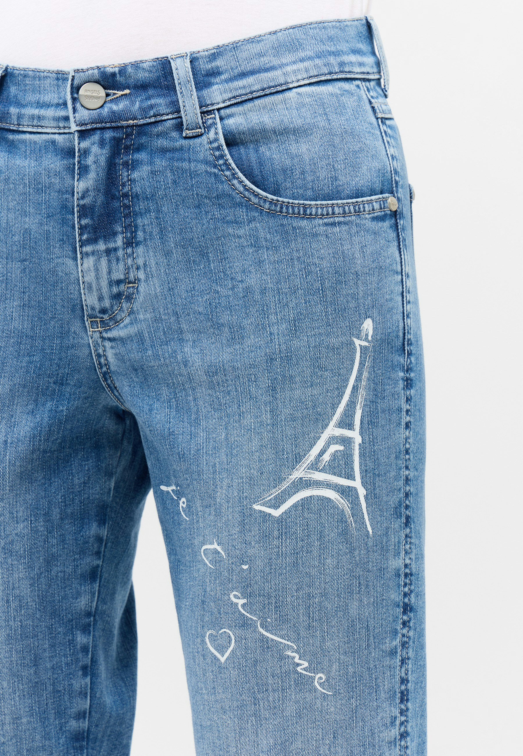 Jeans Darleen Crop TU with Paris print