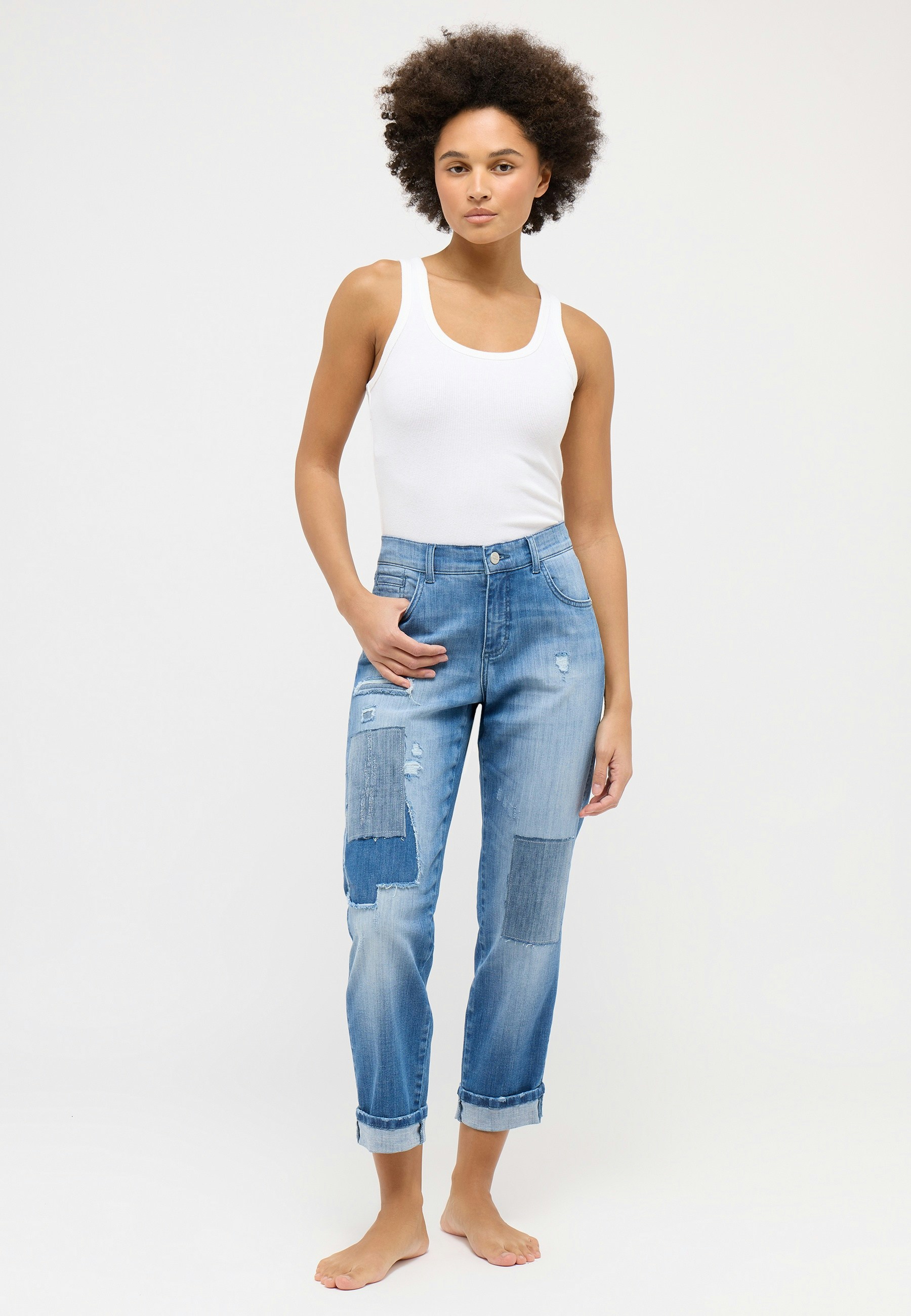 Jeans Darleen Crop TU with patches