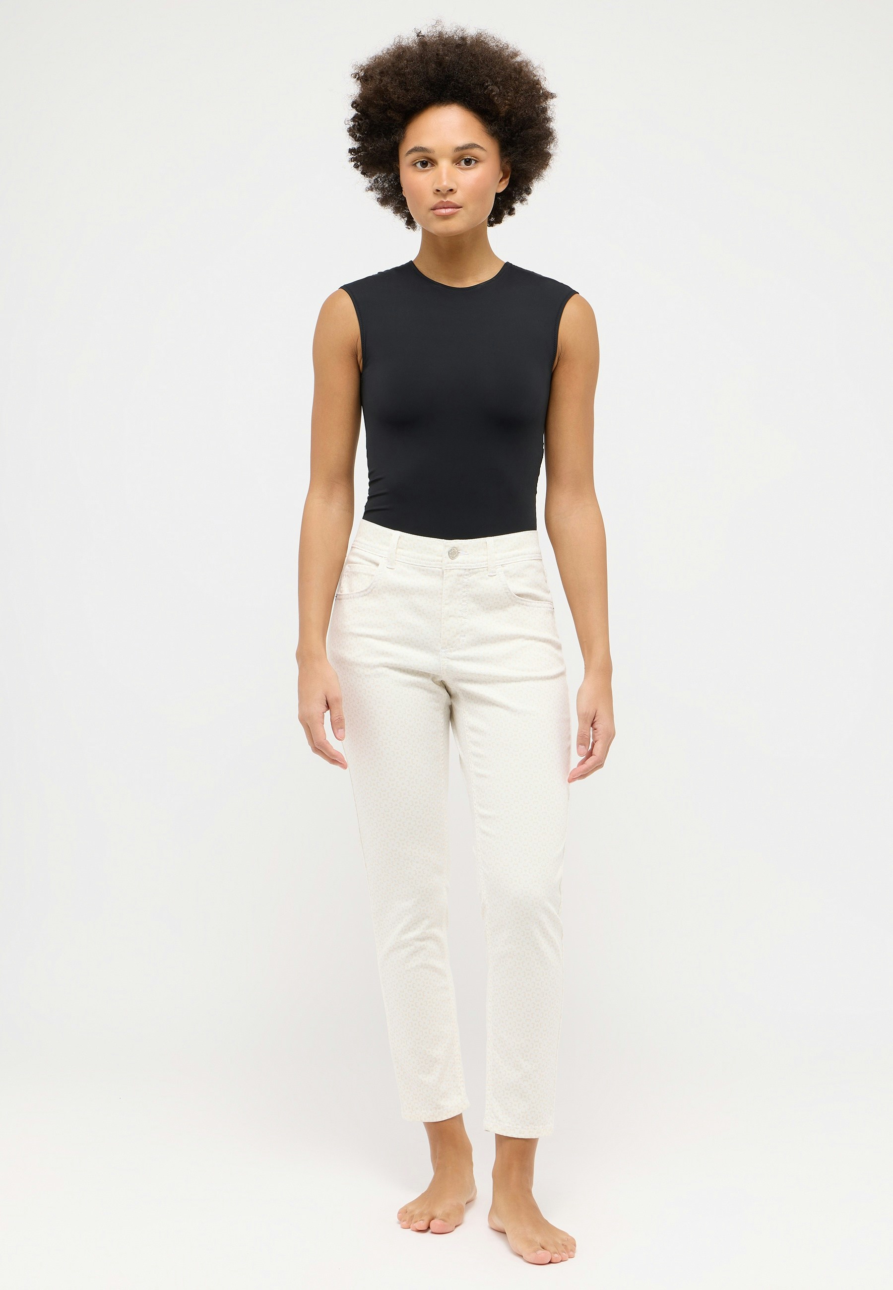 Hose Ornella mit floralem Muster