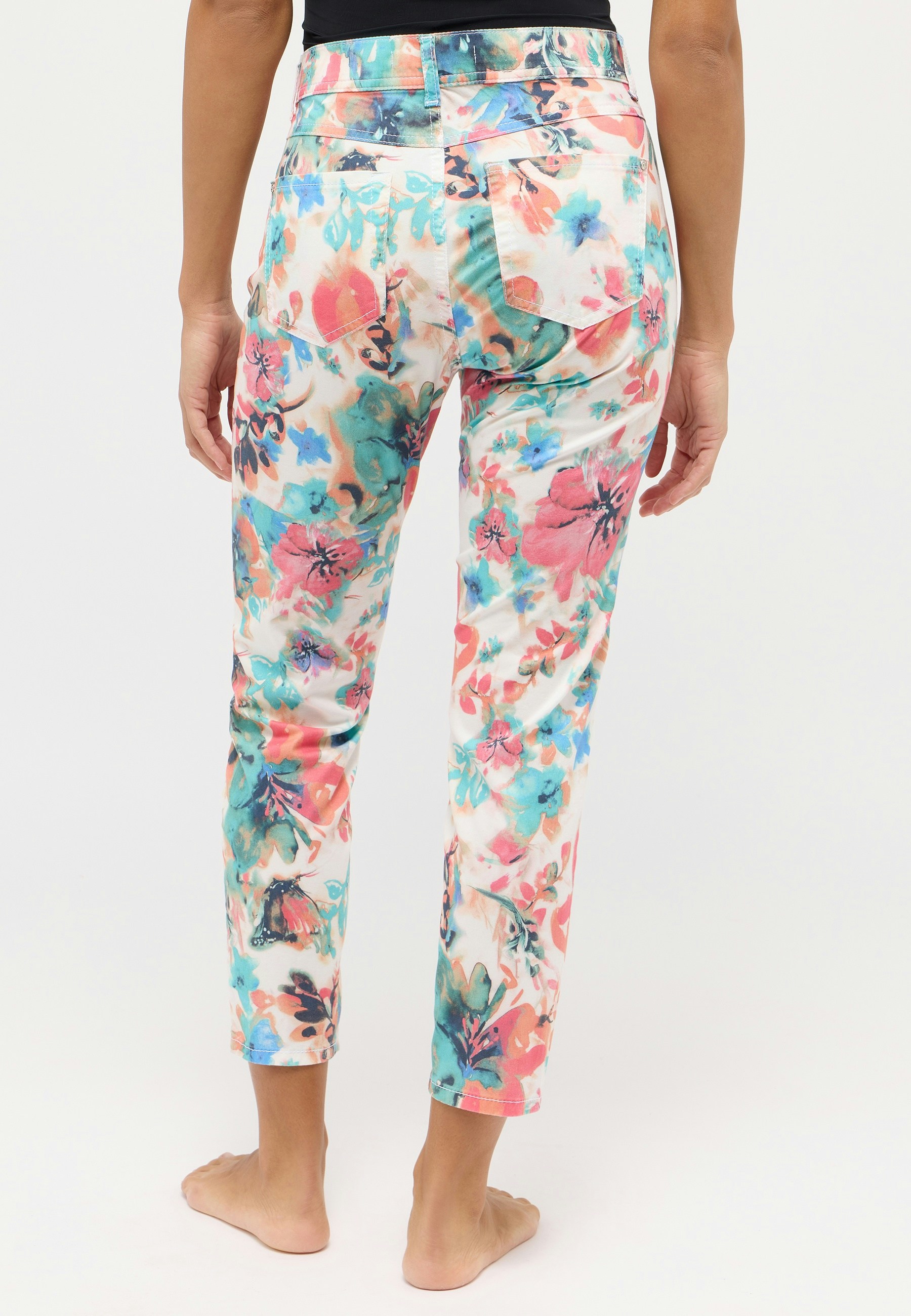 Hose Ornella mit floralem Muster