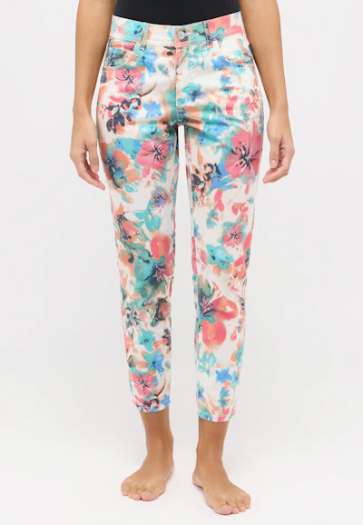 Hose Ornella mit floralem Muster