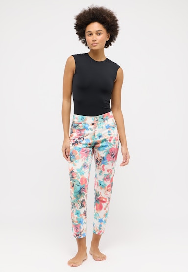 Jeans Ornella mit floralem Muster