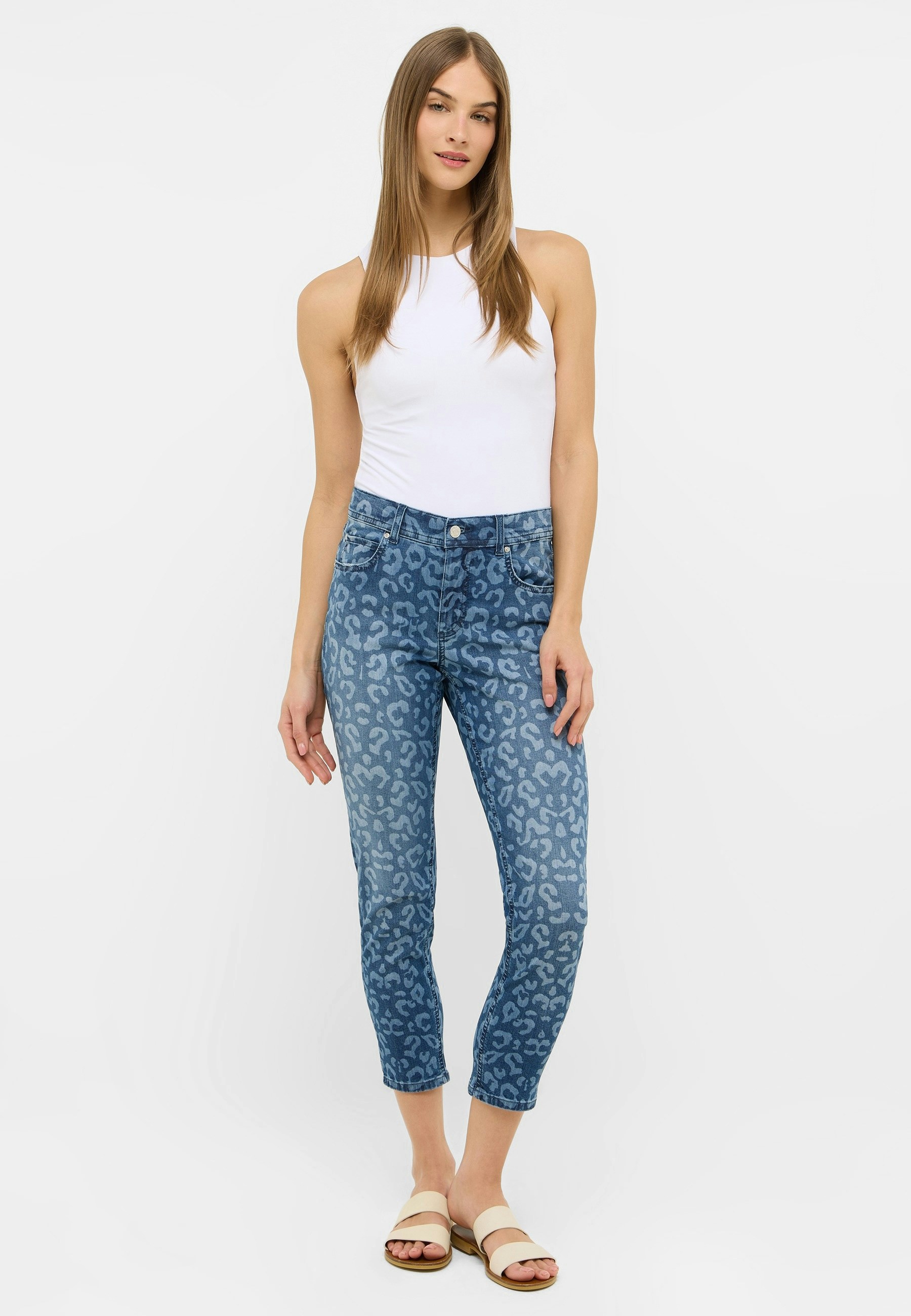 Jeans Ornella with leopard print