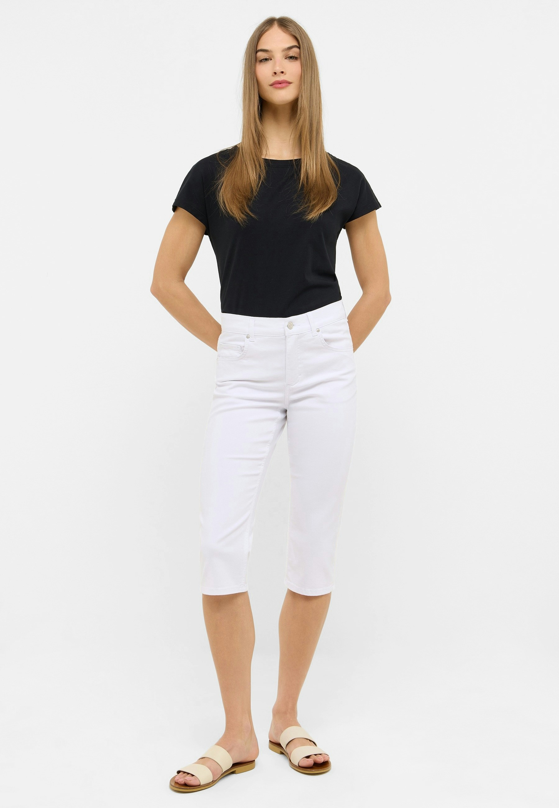 Jeans Capri TU mit Used-Look