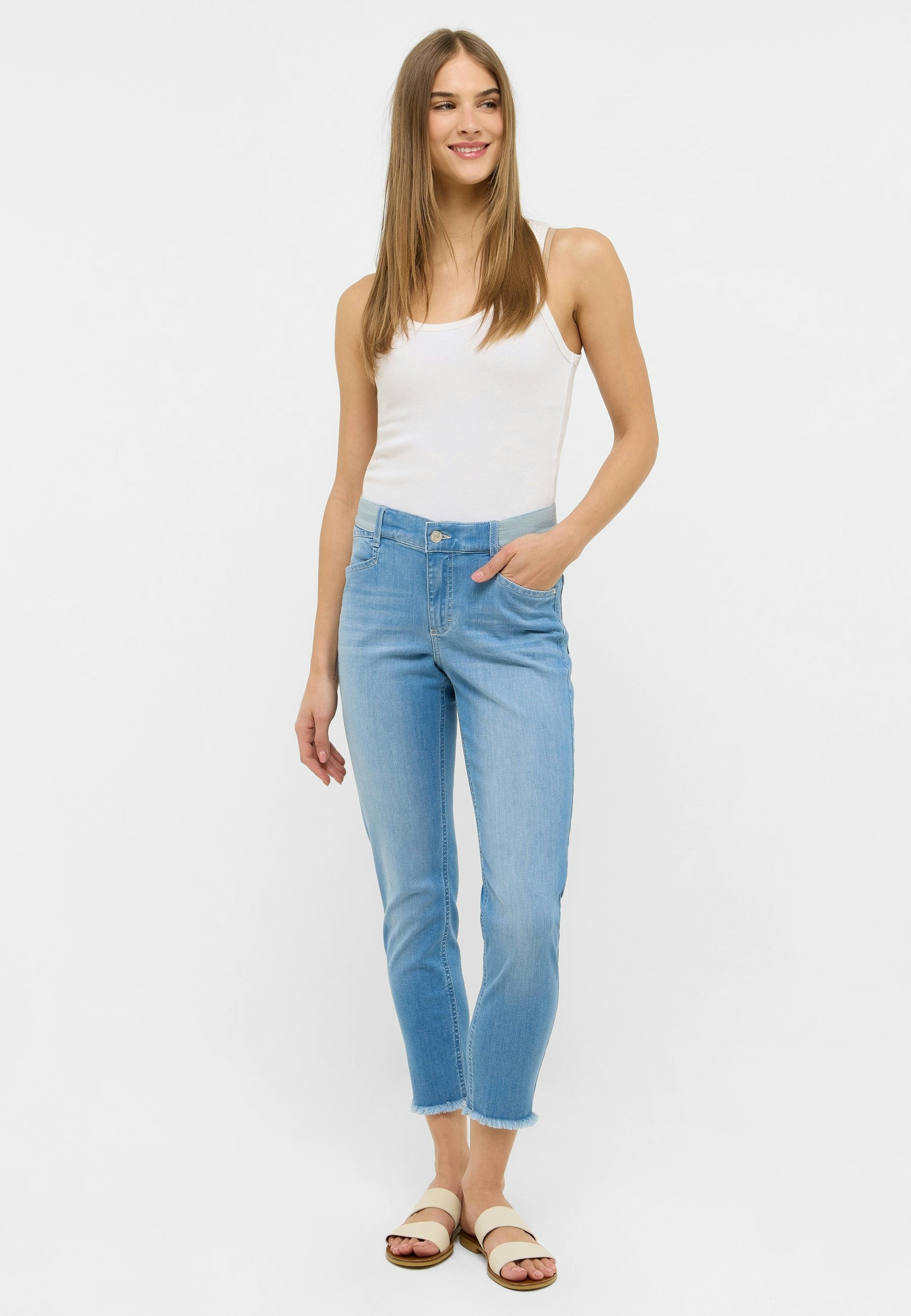 Jeans One Size Crop Fringe