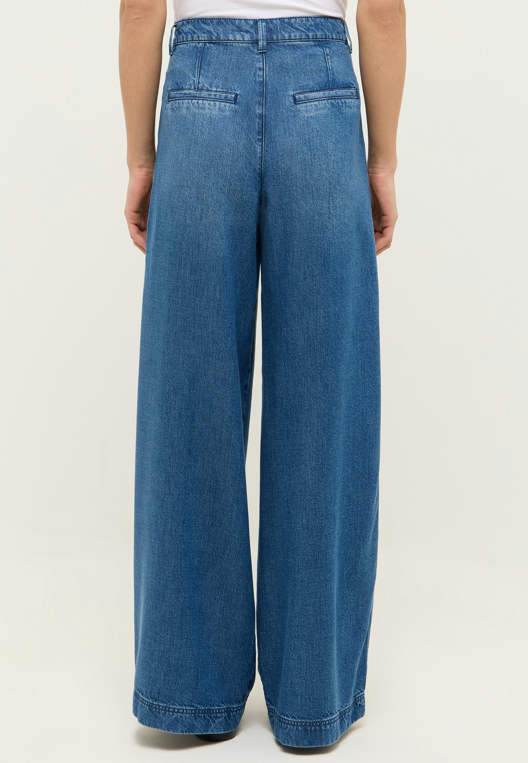 Jeans Palazzo with Used Wash