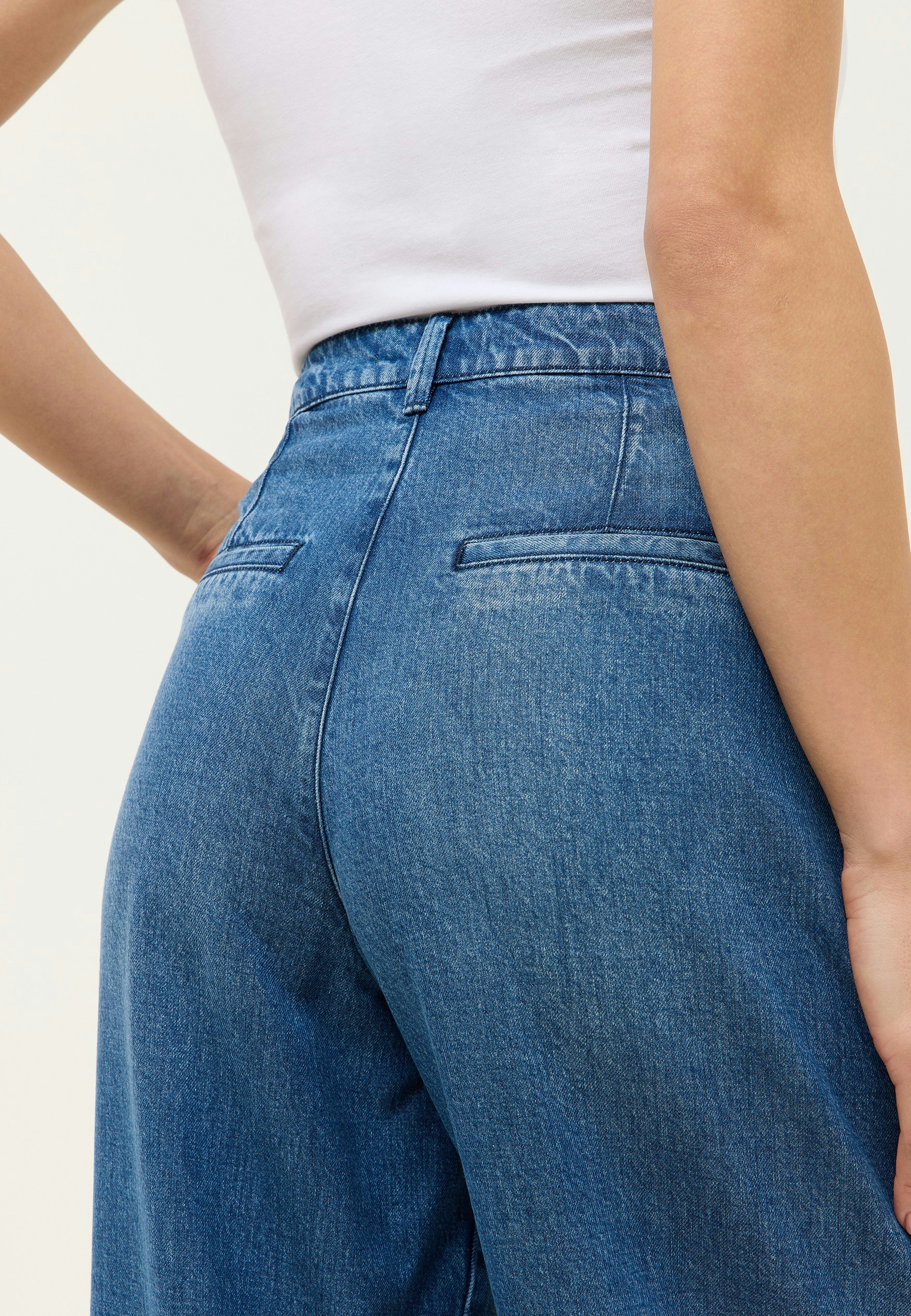 Jeans Palazzo with Used Wash