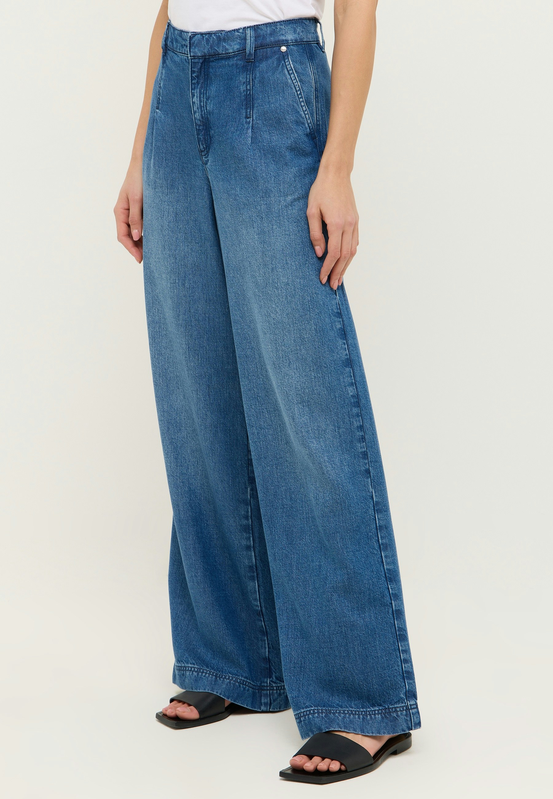 Jeans Palazzo with Used Wash