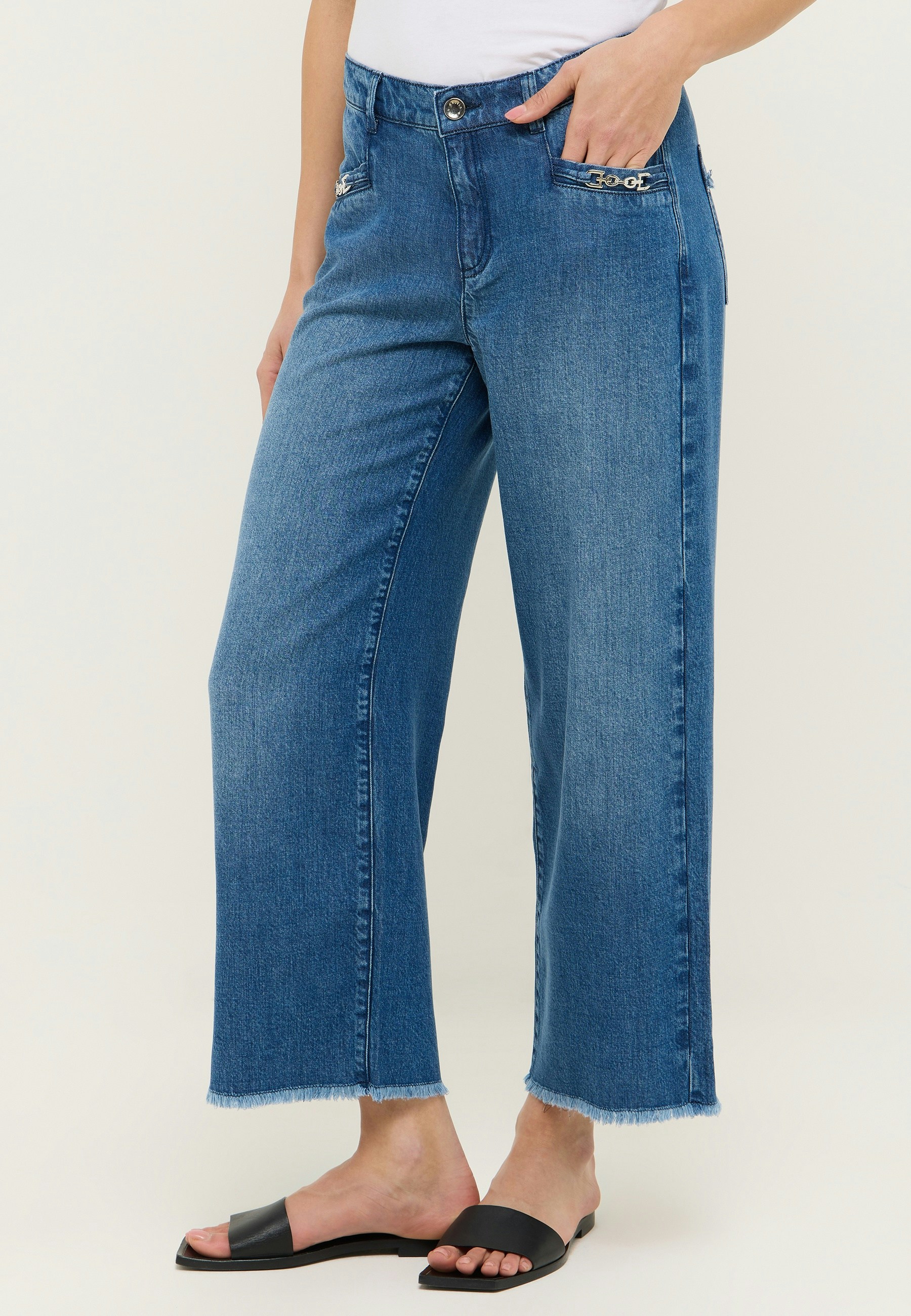 Jeans Culotte with Authentic Denim