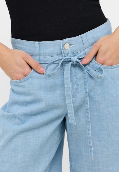 Wide Leg Short Belt Pants
