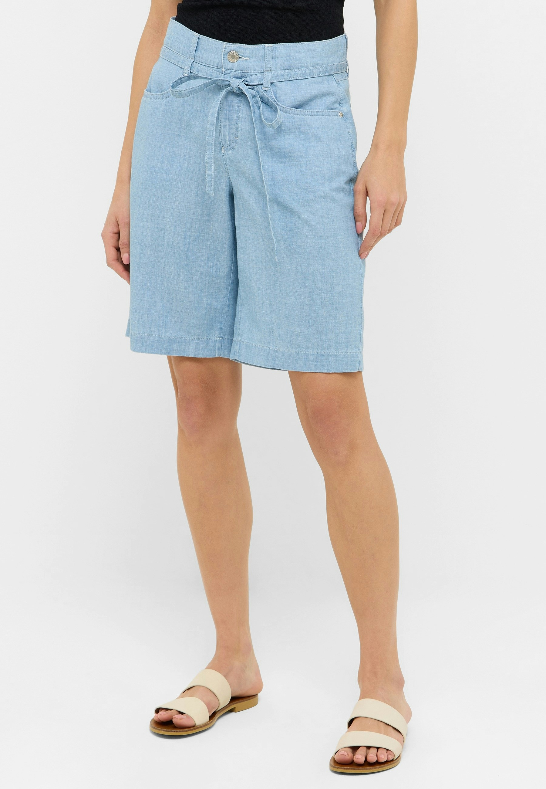 Wide Leg Short Belt Pants