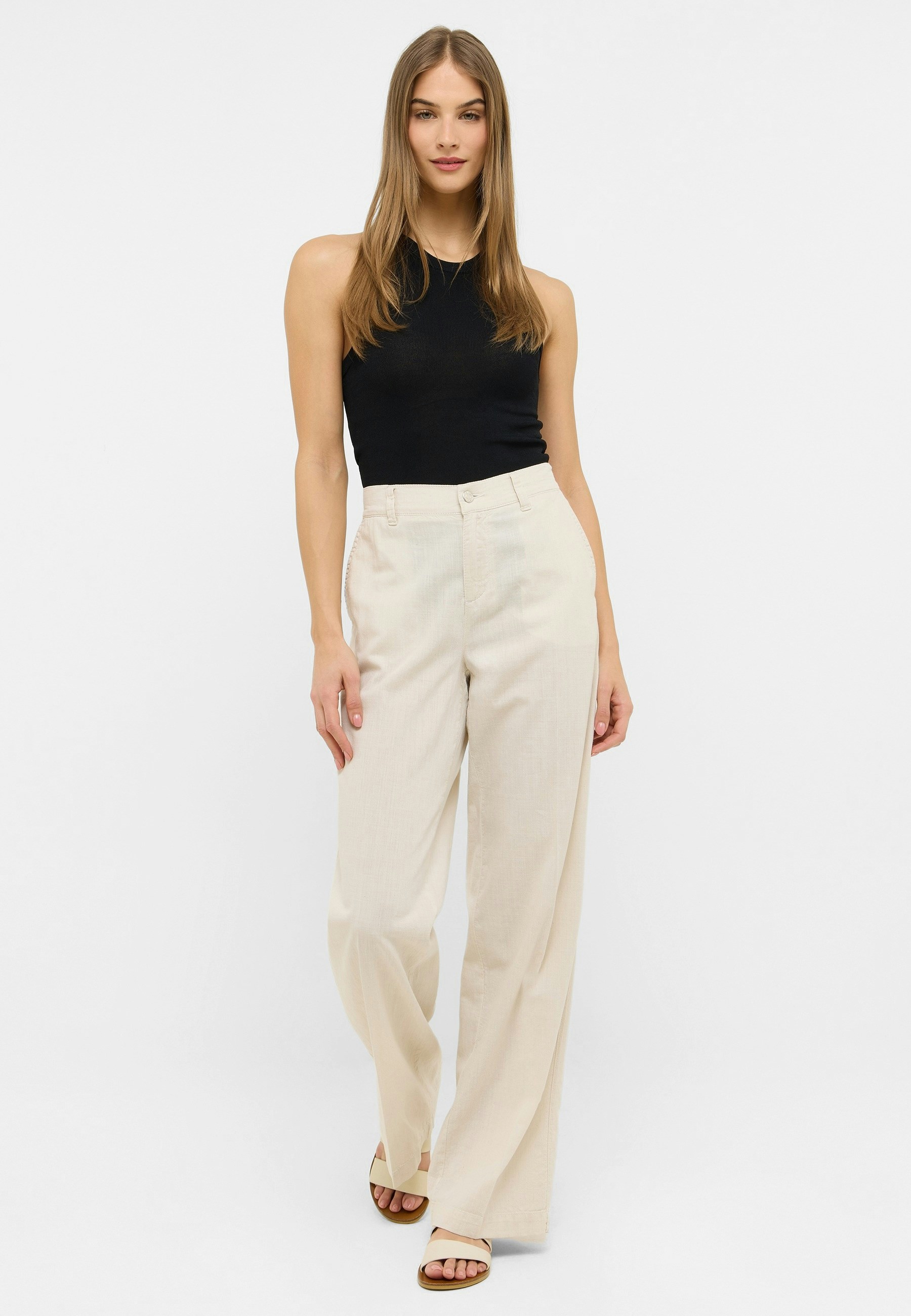 Liz Jump Pants with Linen Look