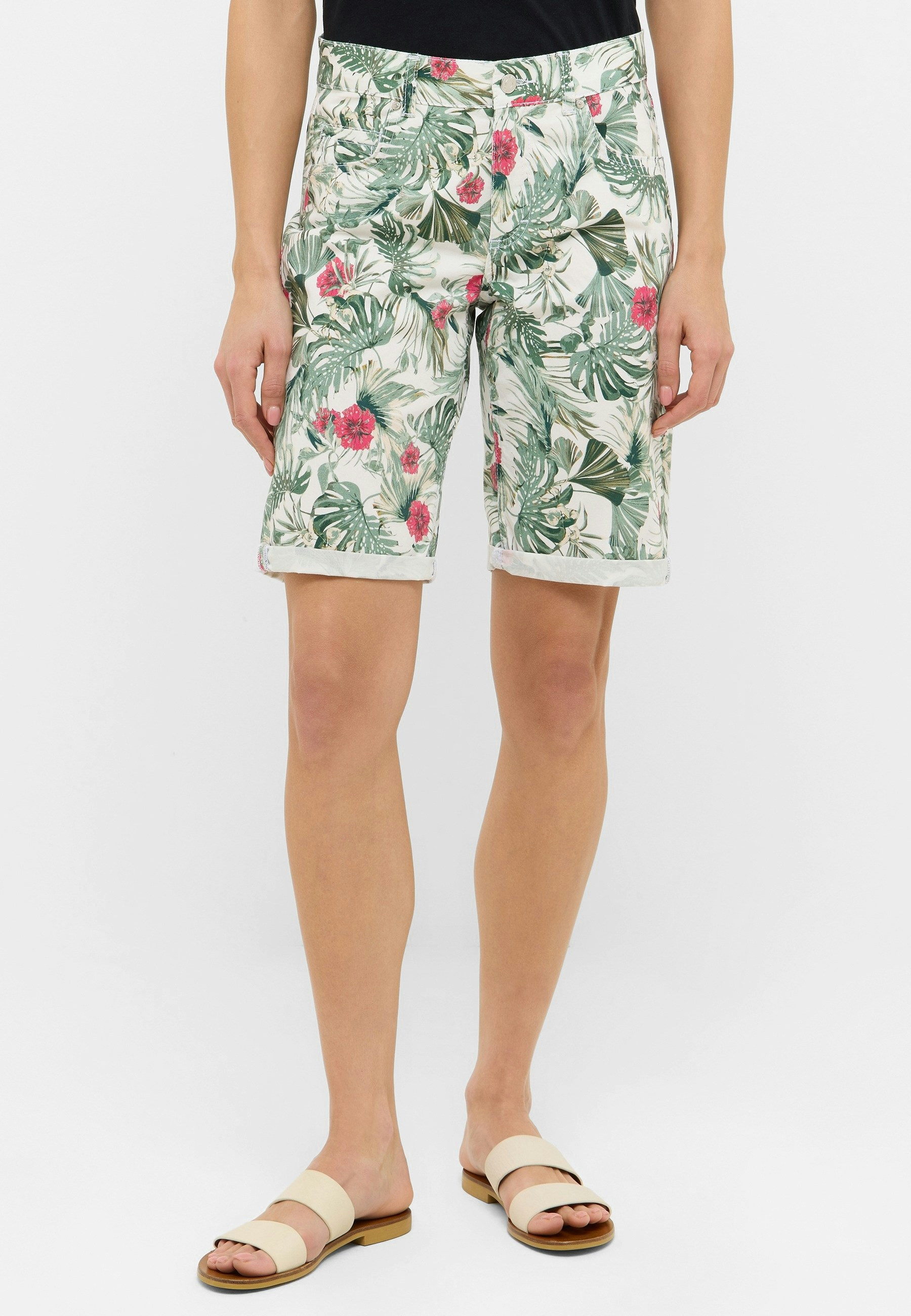 Hose Bermuda TU mit floralem Muster