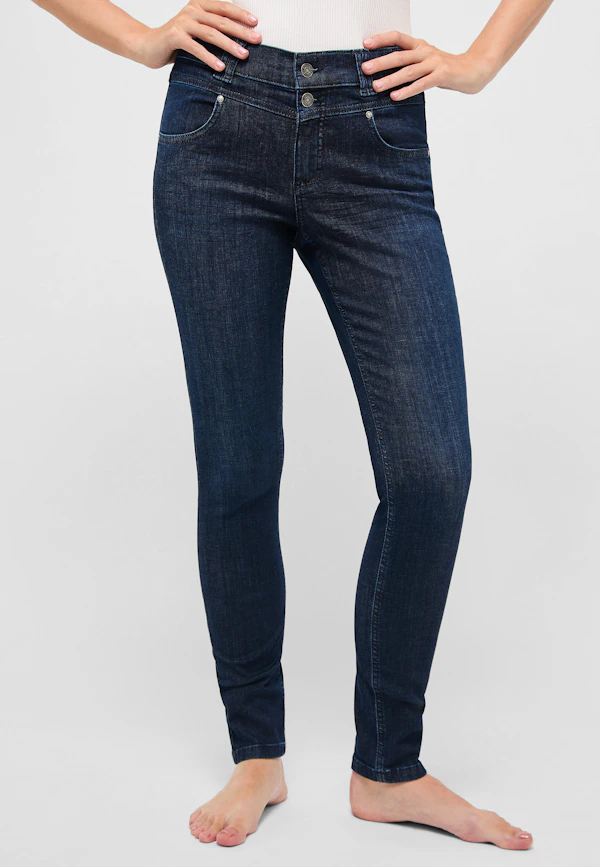 Jeans Skinny Button mit authentischem Denim