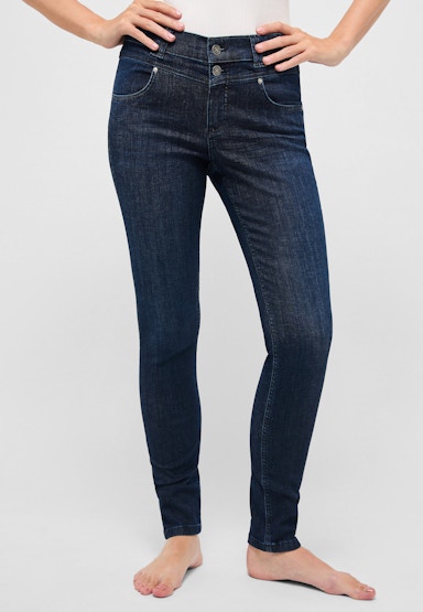 Jeans Skinny Button mit authentischem Denim