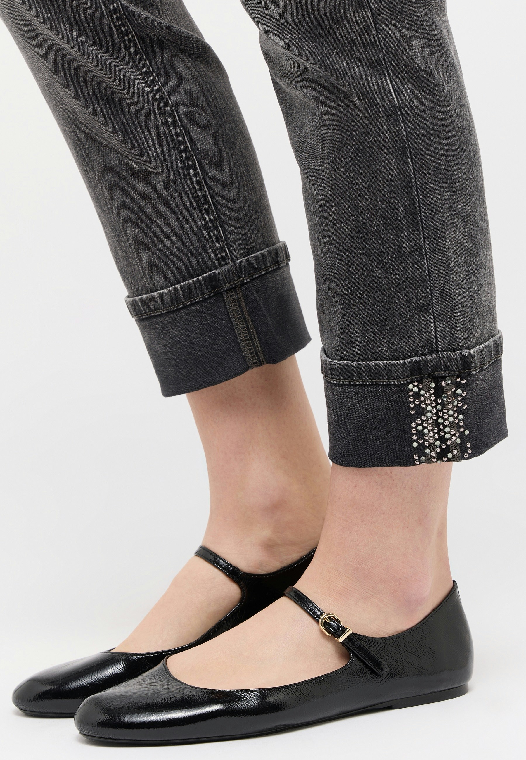 Jeans Cici Crop Glam mit Ziersteinen