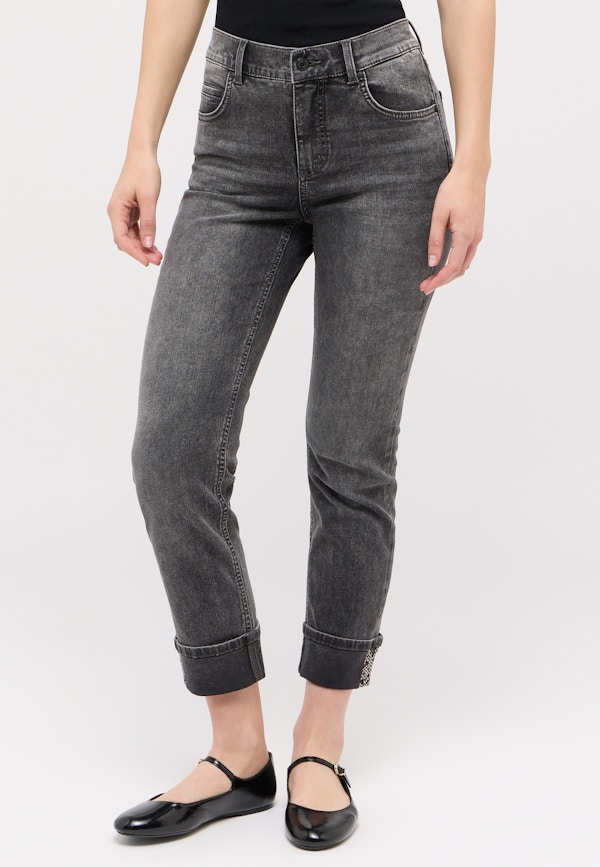 Jeans Cici Crop Glam mit Ziersteinen