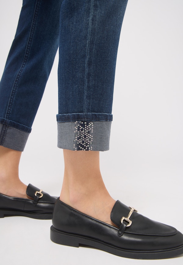 Jeans Cici Crop Glam mit Ziersteinen
