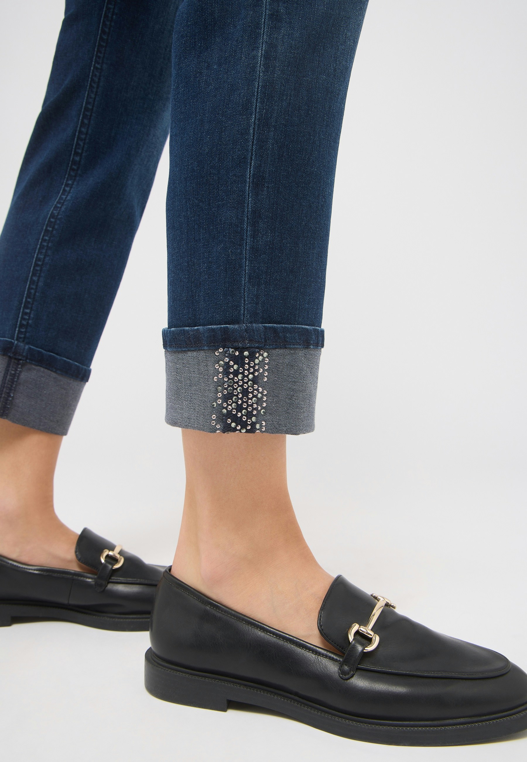 Jeans Cici Crop Glam mit Ziersteinen