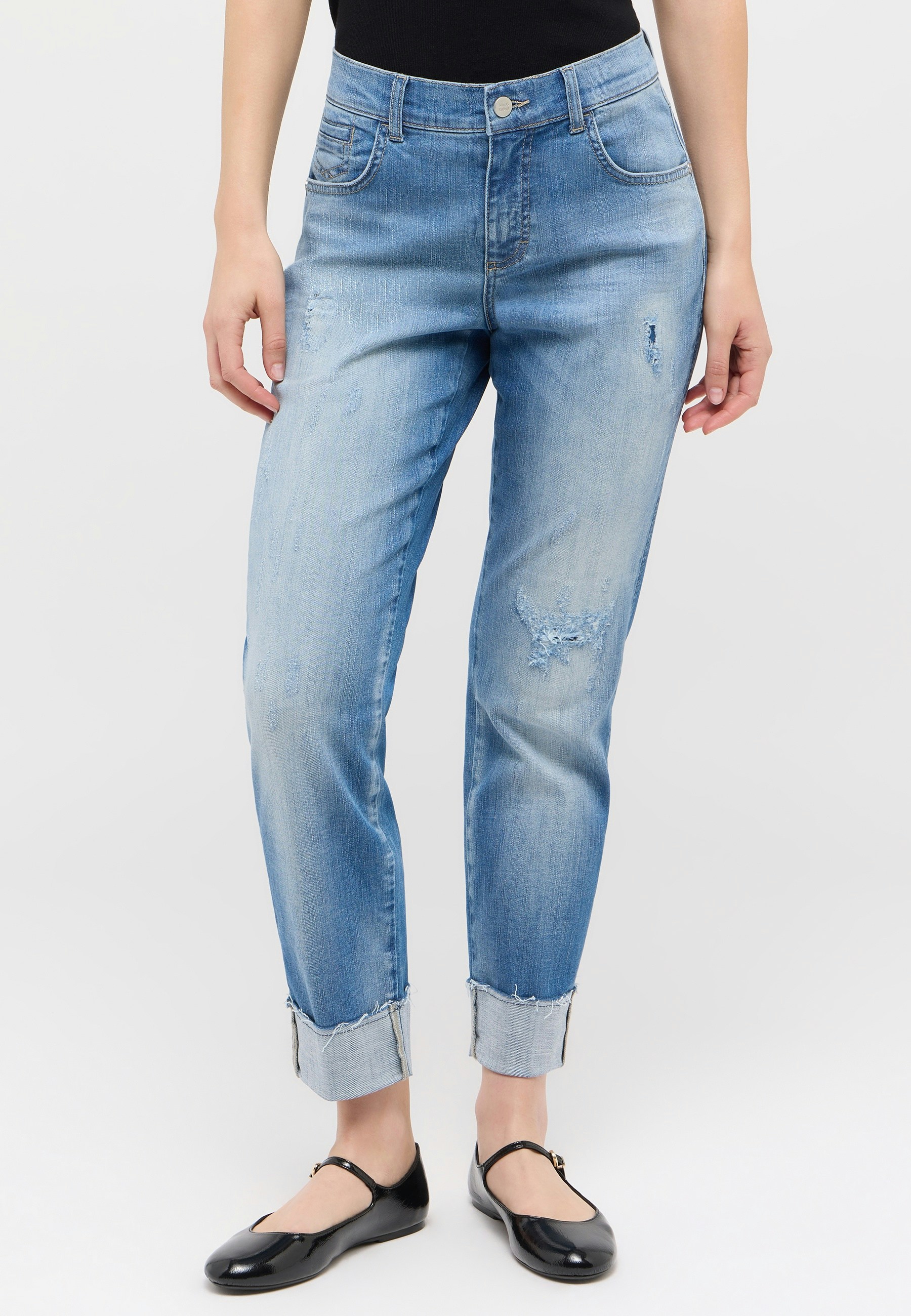 Destroyed-Jeans Darleen Crop TU Fringe