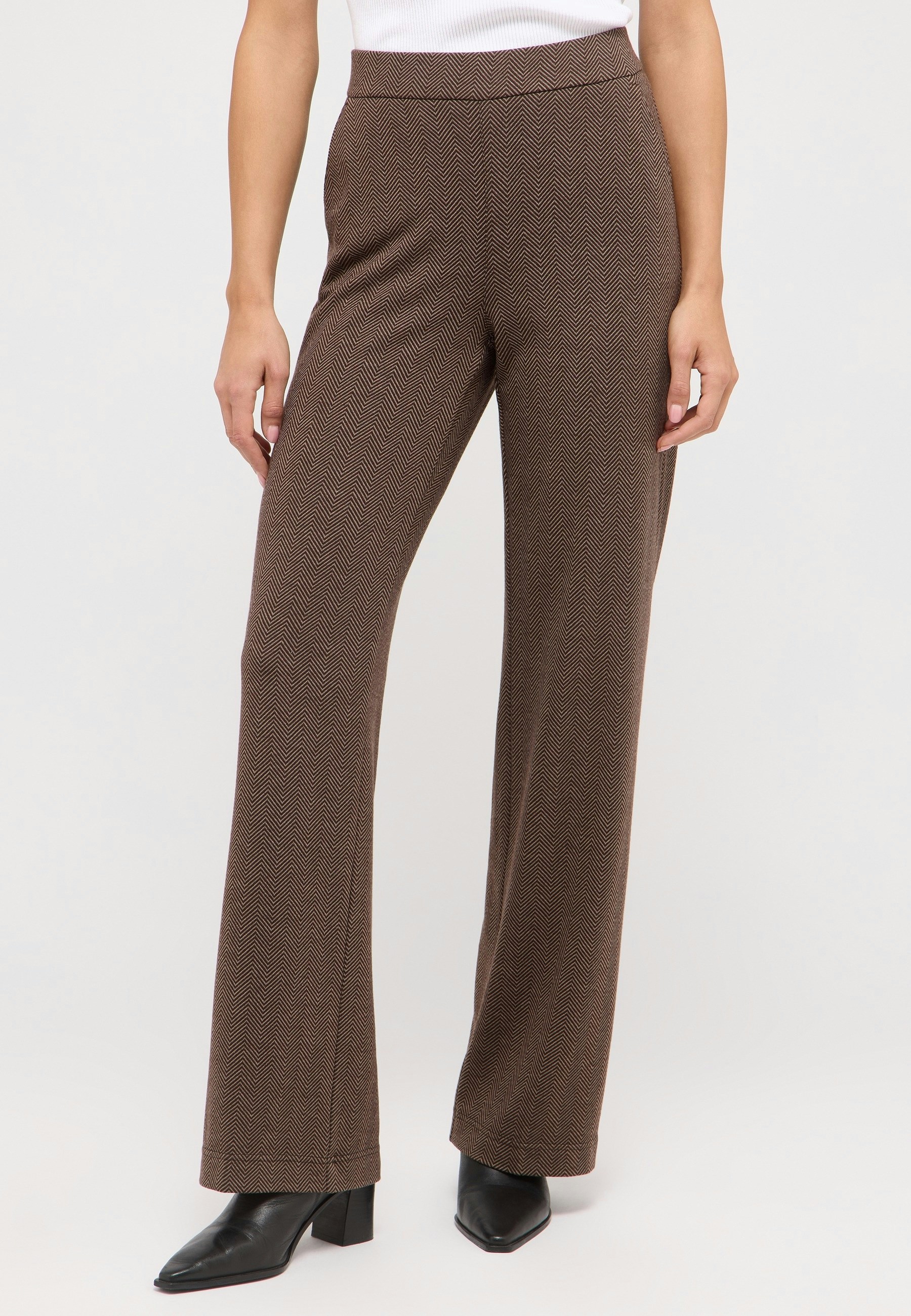 Hose Liz Easy mit Fischgrat-Muster
