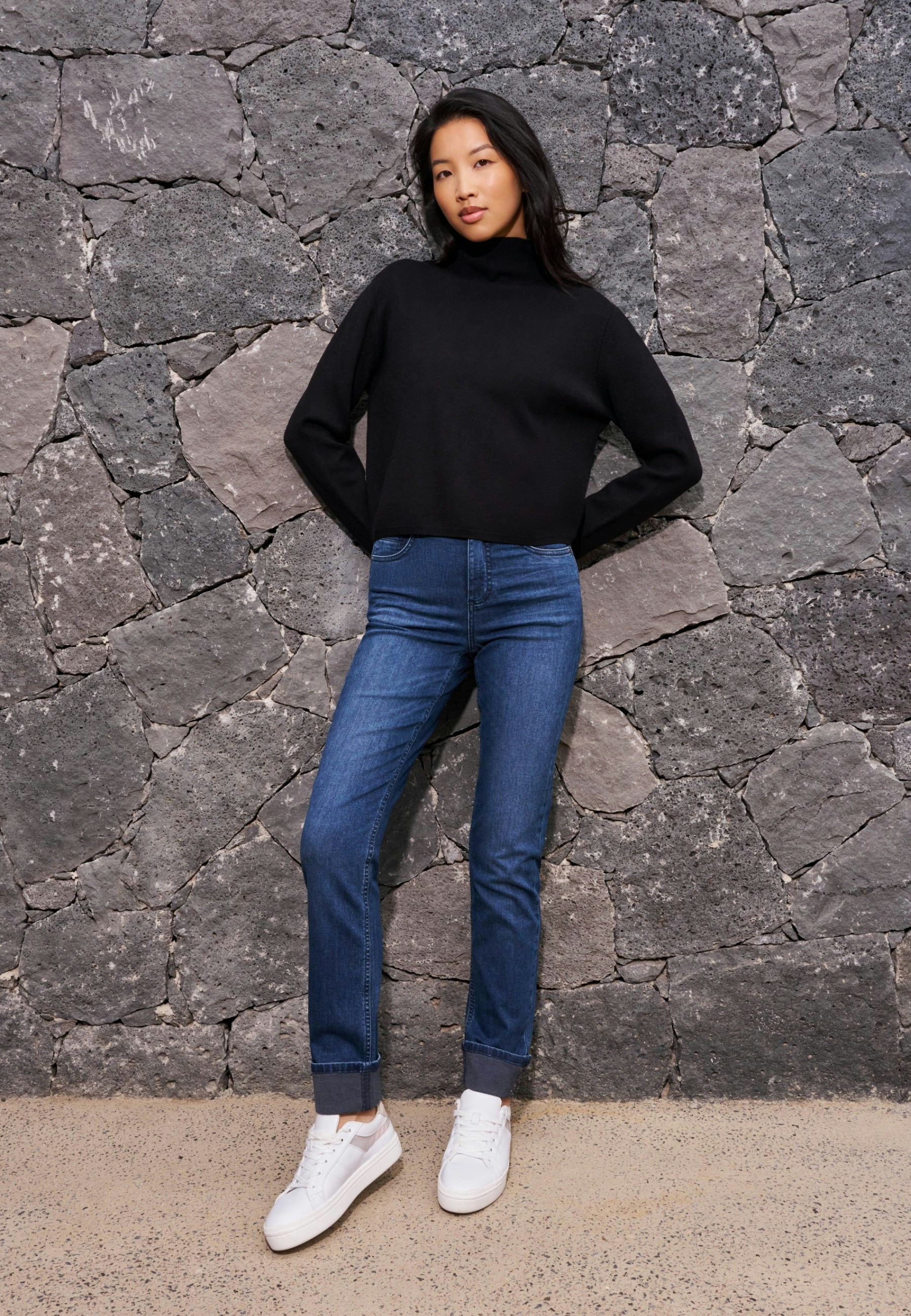 Jeans Cici Crop Glam mit Ziersteinen