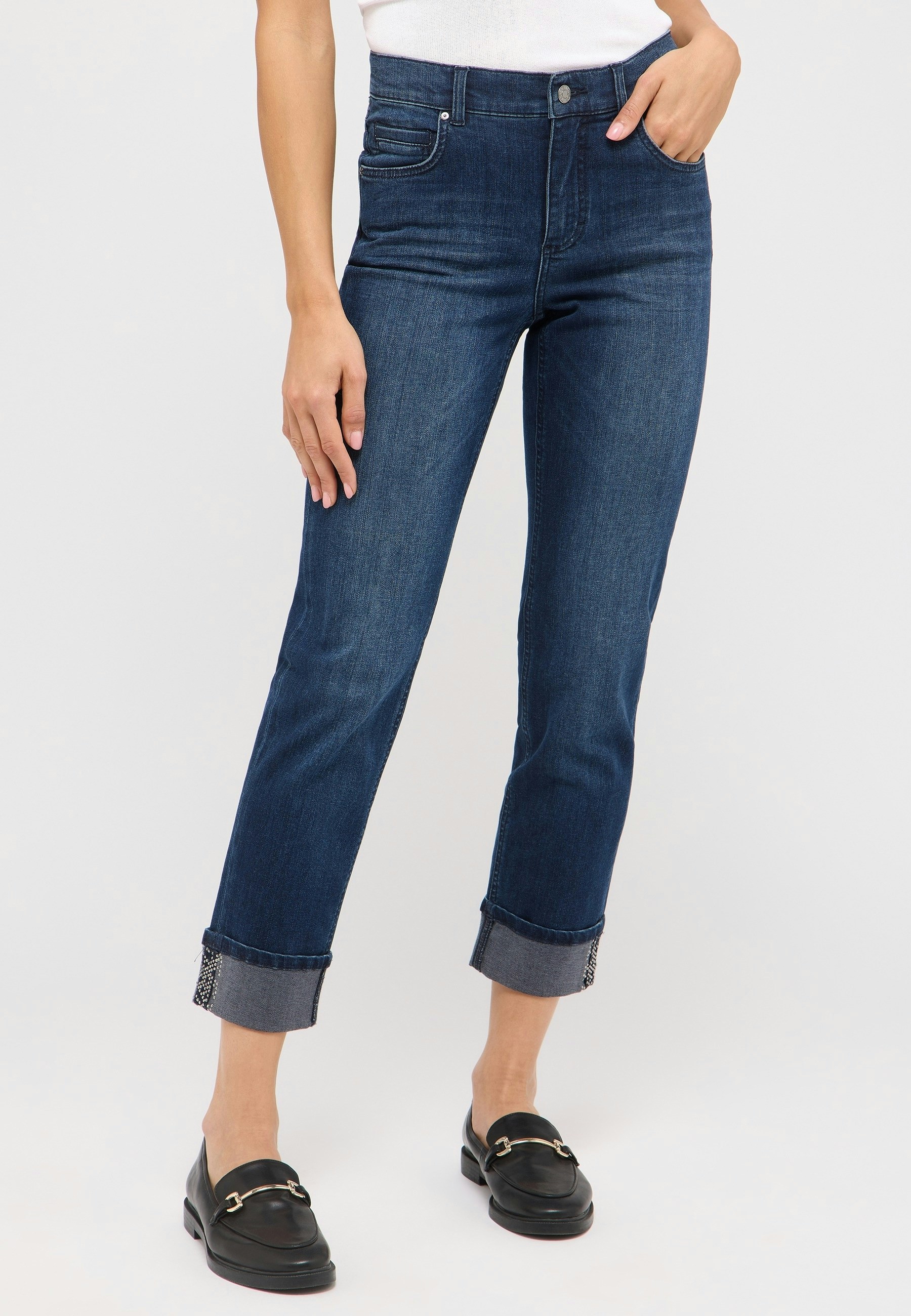 Jeans Cici Crop Glam mit Ziersteinen