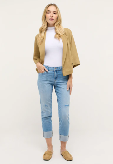 Straight Jeans Darleen Crop TU Fringe