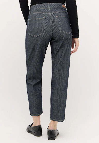 Barrel-Jeans Evy mit Nadelstreifen