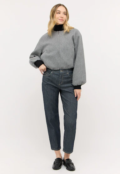 Barrel-Jeans Evy mit Nadelstreifen