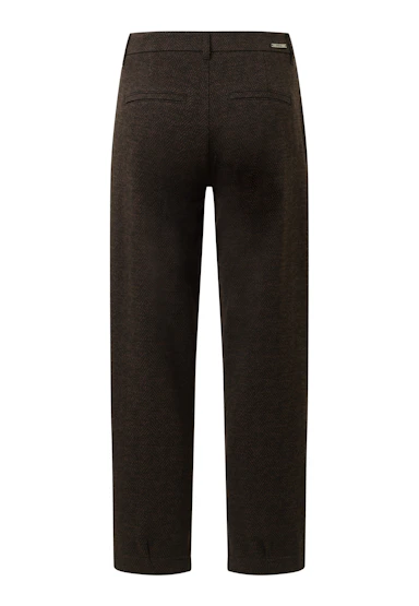 Evy Sleek barrel trousers with herringbone pattern