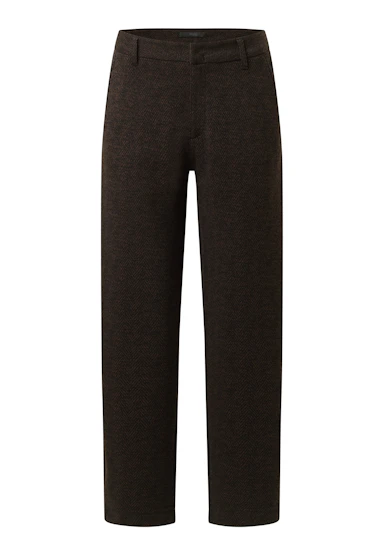 Evy Sleek barrel trousers with herringbone pattern